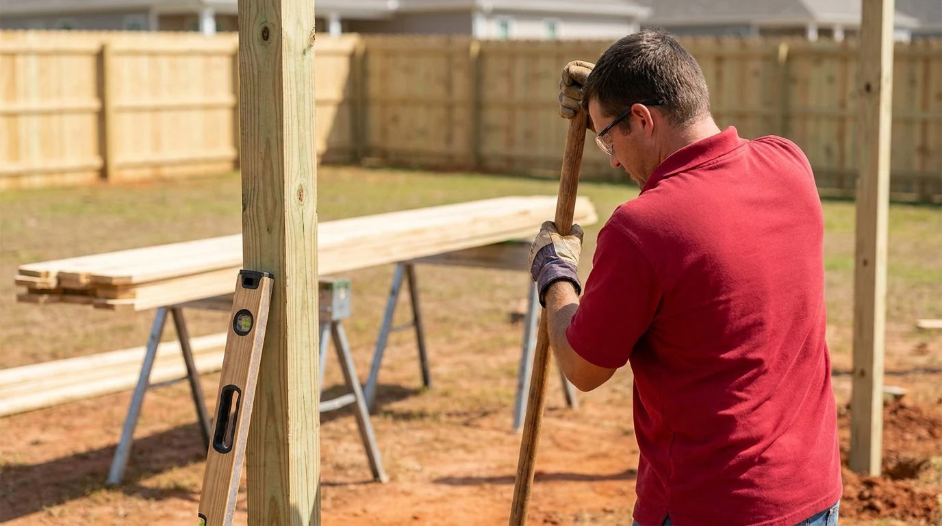 What's the per-foot cost by material: fence installation cost in Harvest AL
